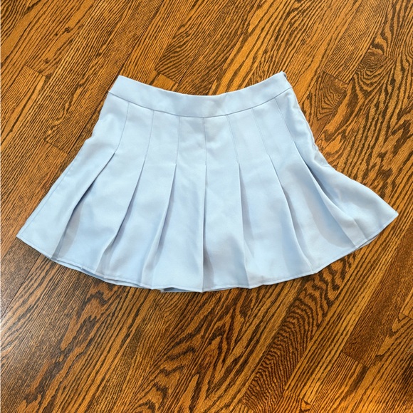 fei li lai Light Blue Pleated Skirt with Liner Size Large - Picture 3 of 5